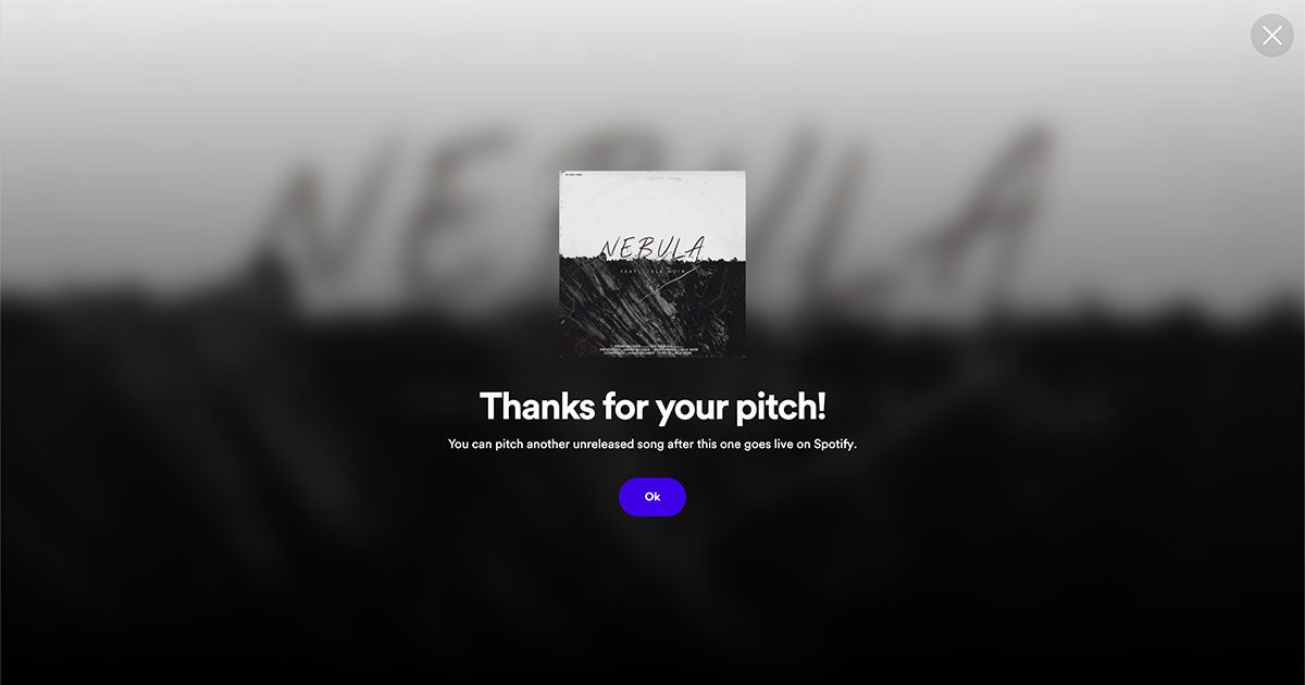 "Nebula" featuring Isla Noir | Spotify editorial pitch